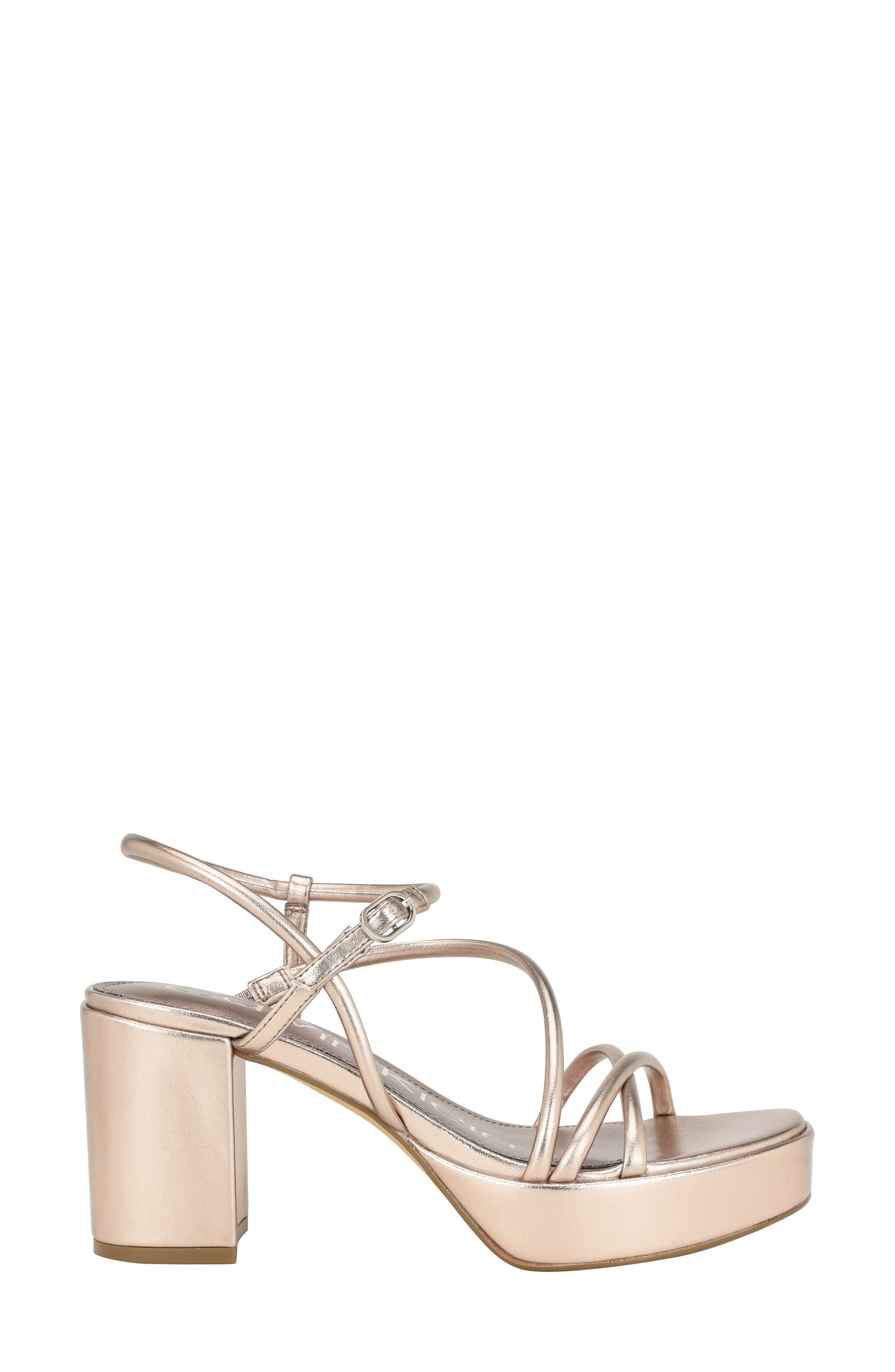 Calvin Klein Lilian Metallic Platform Sandal, Alternate, color, 