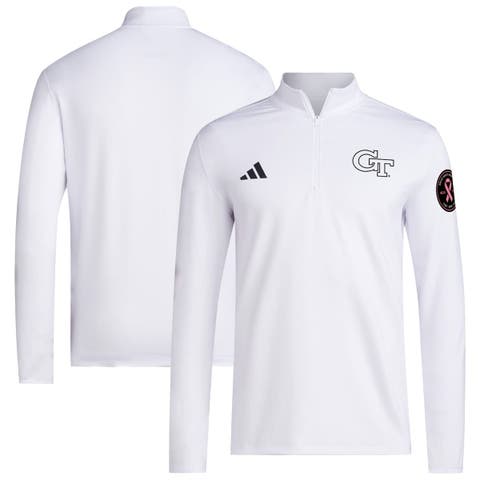 Men
s adidas White Georgia Tech Yellow Jackets Wear Pink Quarter-Zip Pullover