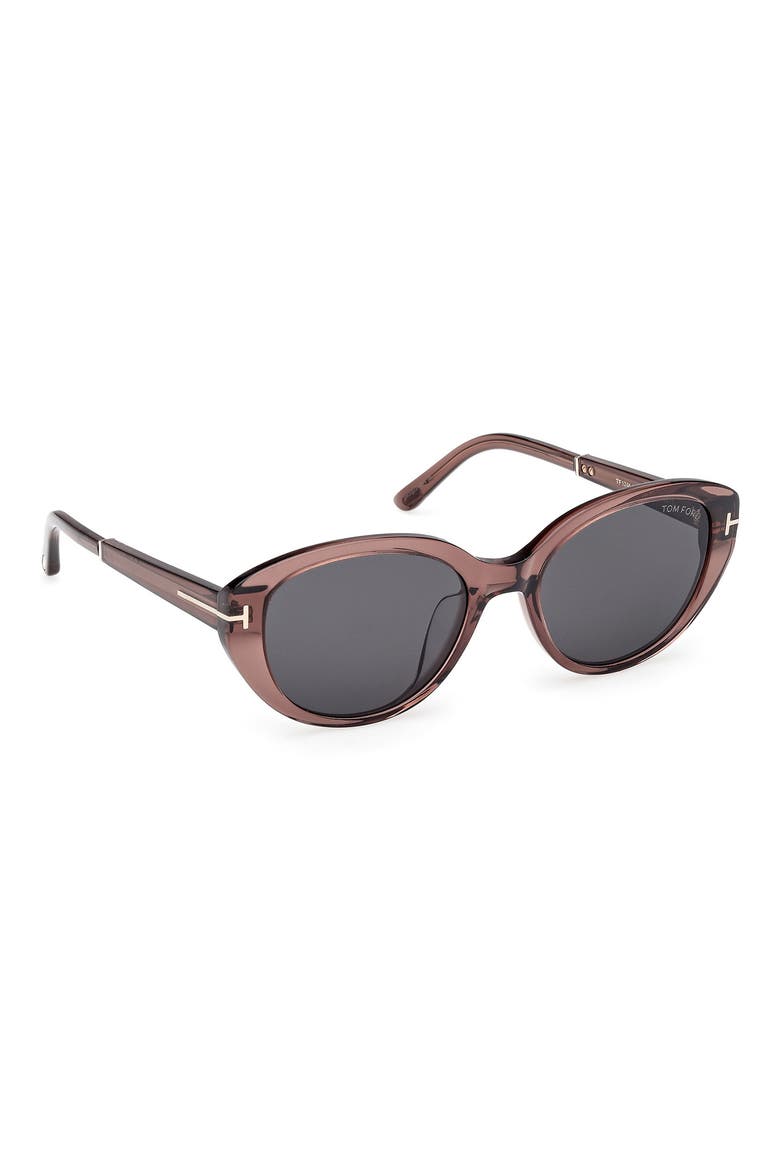 54mm Butterfly Sunglasses, Alternate, color, SHINY LIGHT BROWN / SMOKE