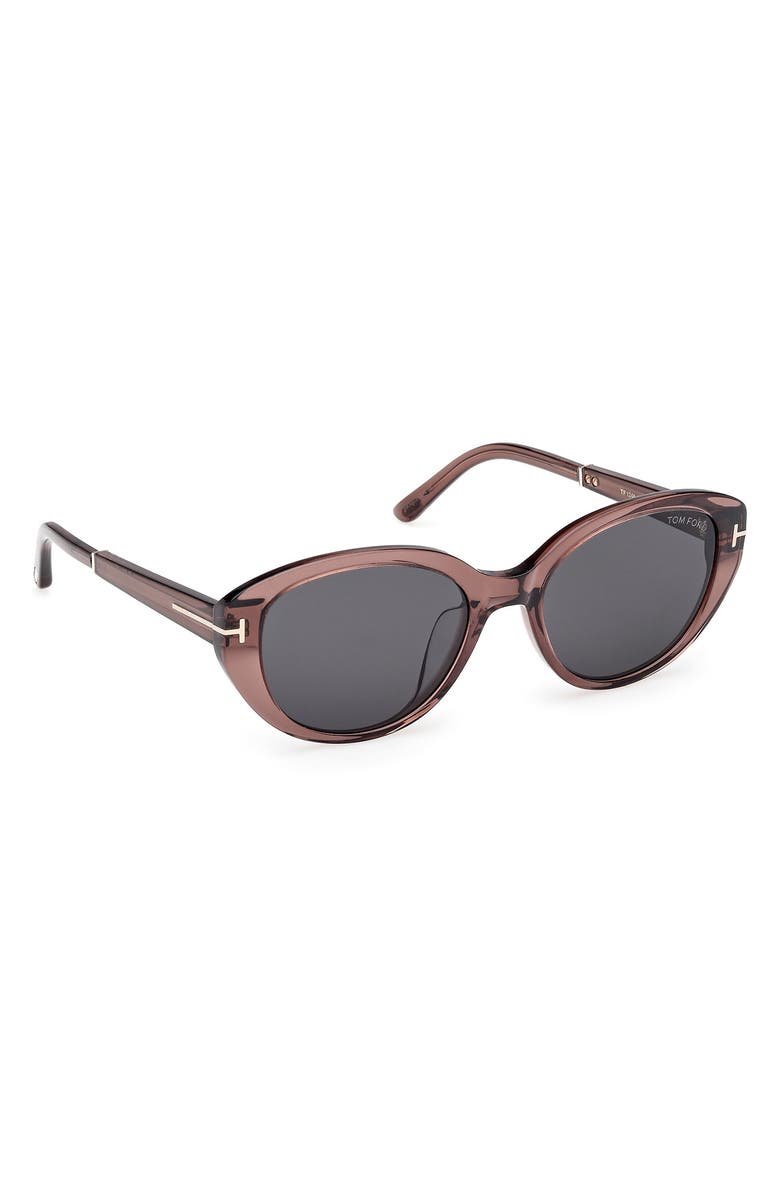 TOM FORD 54mm Butterfly Sunglasses, Alternate, color, Shiny Light Brown / Smoke