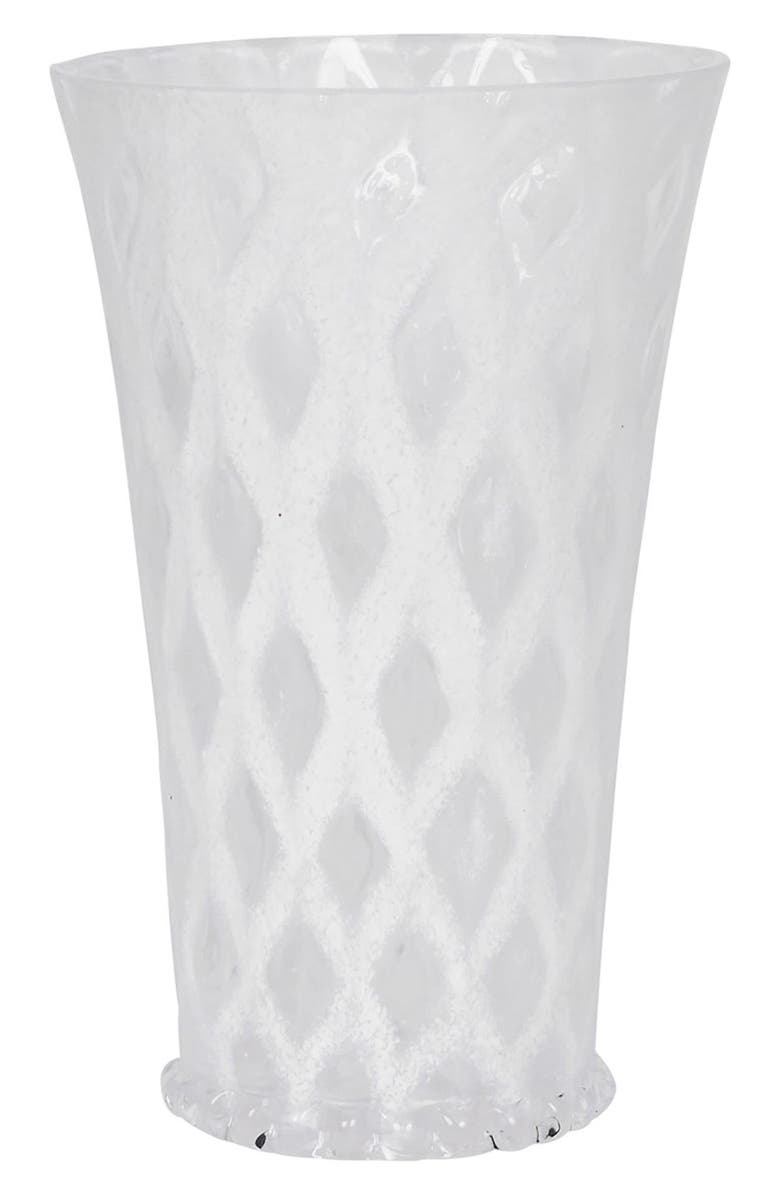 Juliska Trellis Large Glass Tumbler, Main, color, White