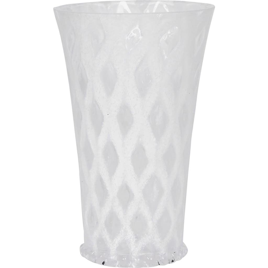 Juliska Trellis Large Glass Tumbler In White