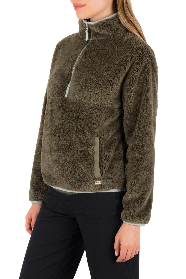 Scout Polar Fleece Anorak, Alternate, color, VINTAGE OLIVE