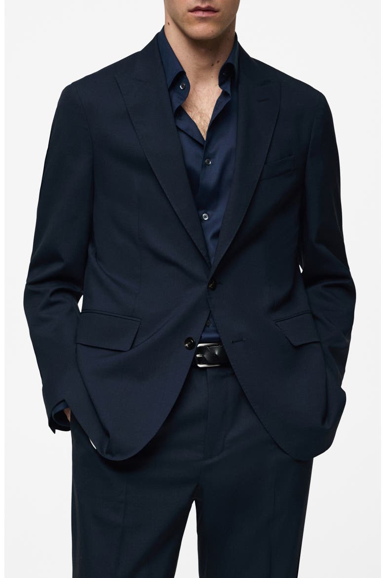 Slim Fit Navy Wool Sport Coat, Main, color, DARK NAVY