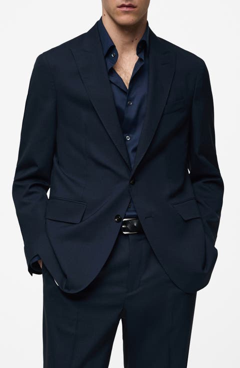 Slim Fit Navy Wool Sport Coat