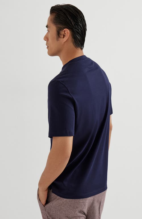 Brunello Cucinelli Men Anamnesis Print Logo T-shirt In Blue