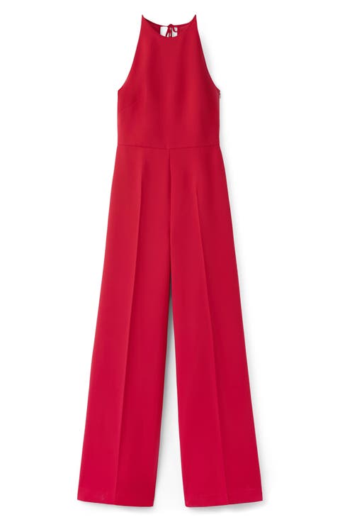 Open Back Halter Neck Jumpsuit