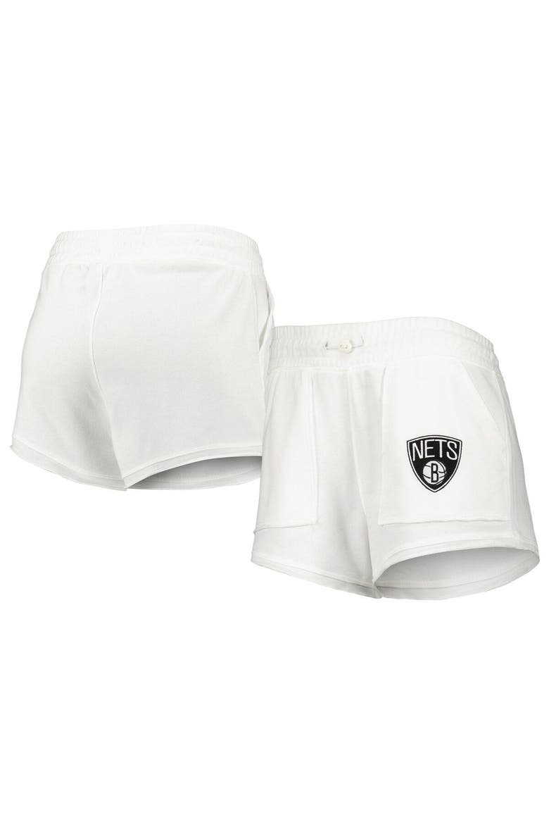 Women's Concepts Sport  White Brooklyn Nets Sunray Shorts, Main, color, White
