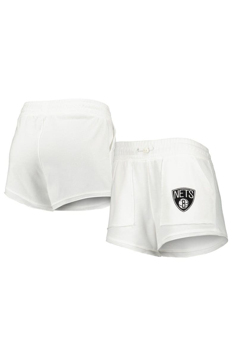 CONCEPTS SPORT Women's Concepts Sport White Brooklyn Nets Sunray Shorts, Main, color, White