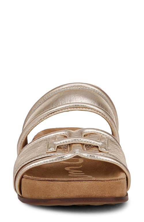Sam Edelman Rowan Slide Footbed Sandal Gold Leaf Leather In Gold Leaf