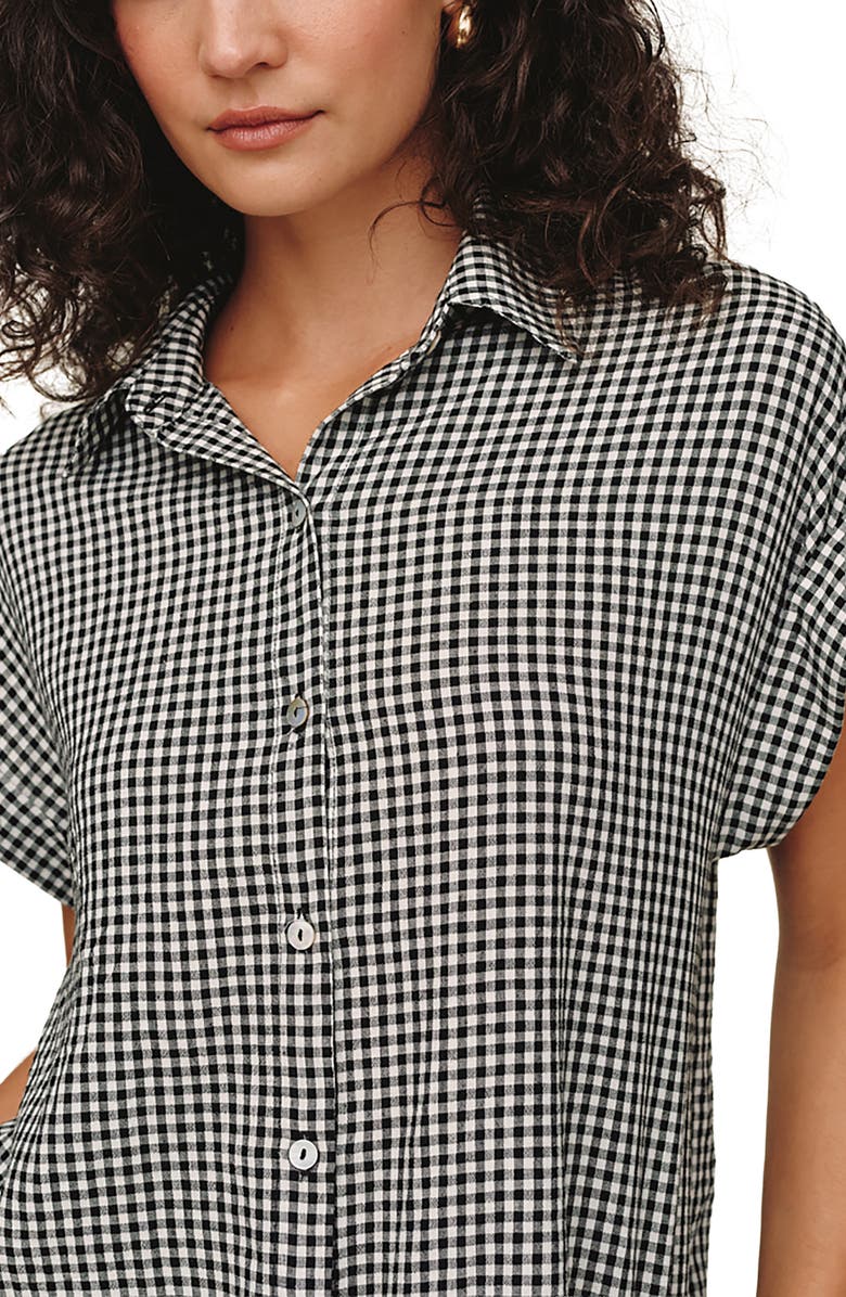 Bella Dahl Gingham Short Sleeve Button-Up Shirt, Alternate, color,