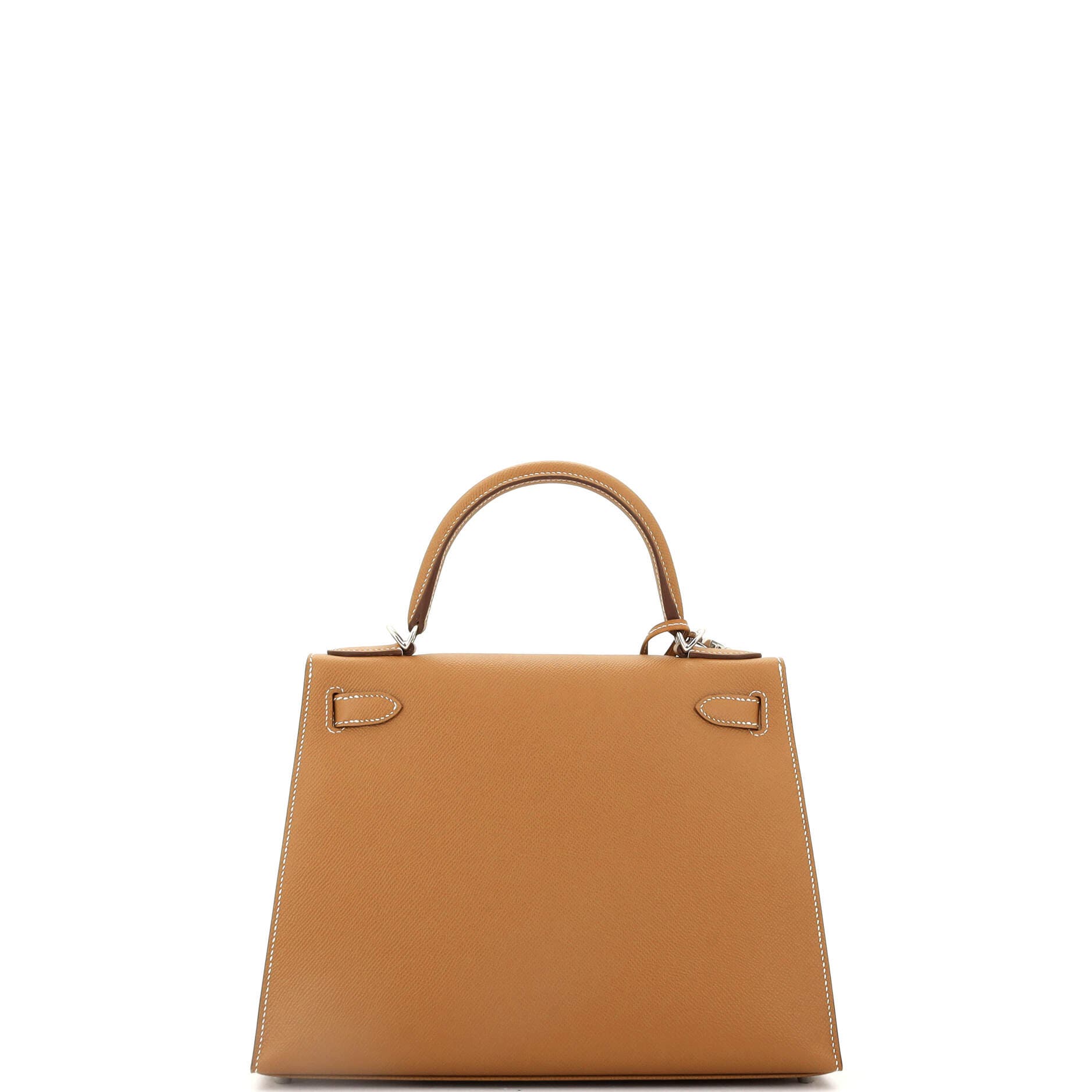 Pre-Owned Hermes Kelly Handbag Brown Epsom with Palladium Hardware 28, Alternate, color, 