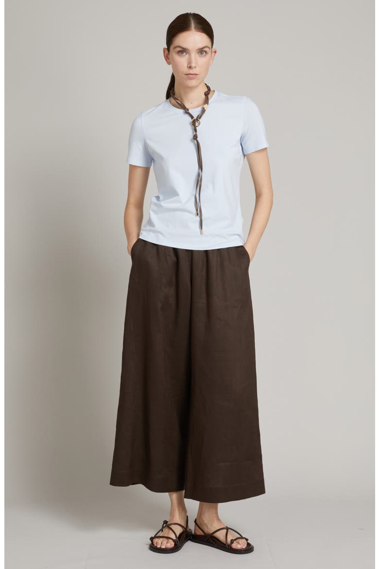 Canneti Wide Leg Linen Pants, Alternate, color, DARK BROWN
