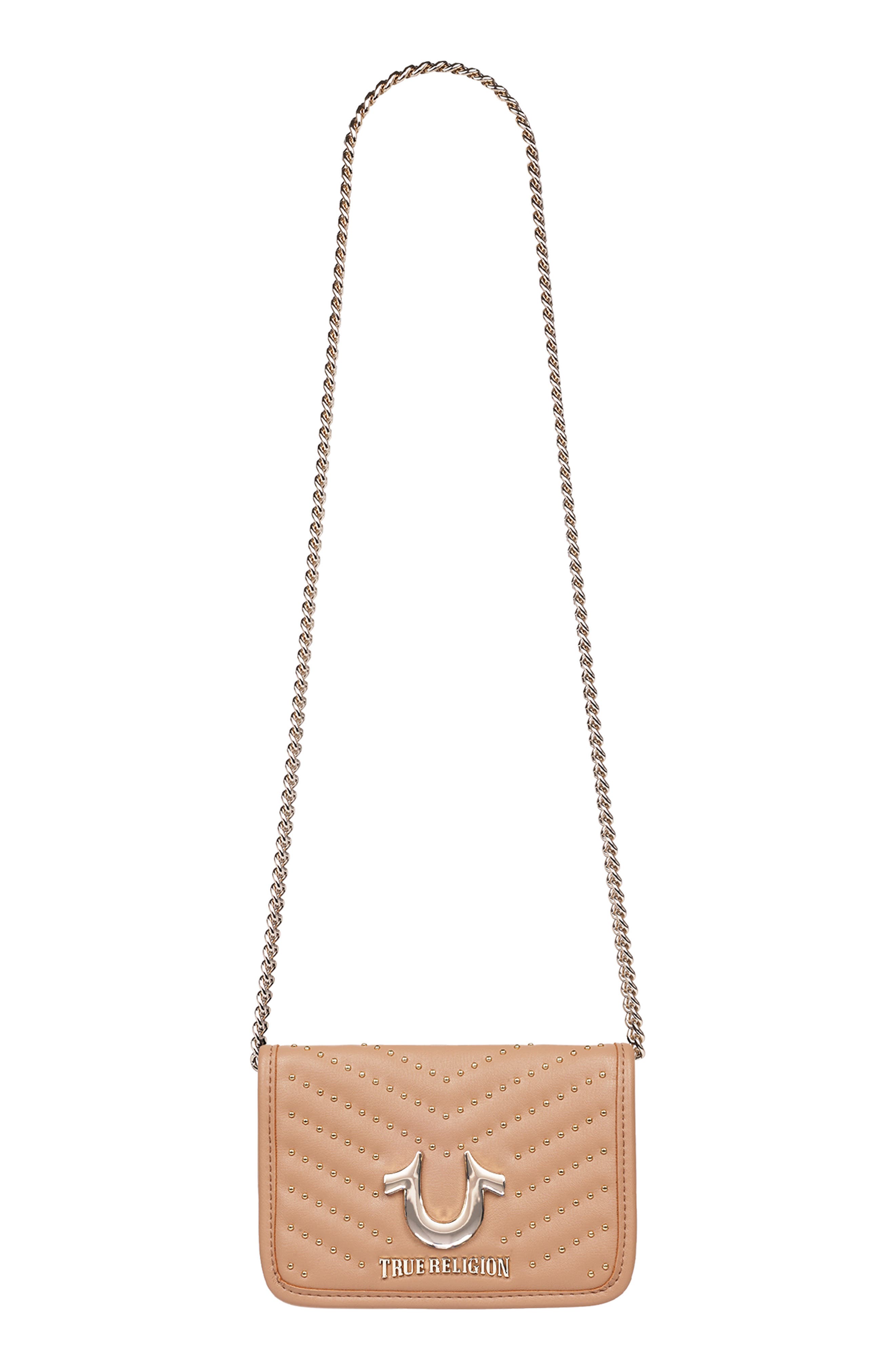 True Religion Horseshoe Flap Crossbody Bag, Alternate, color, Camel