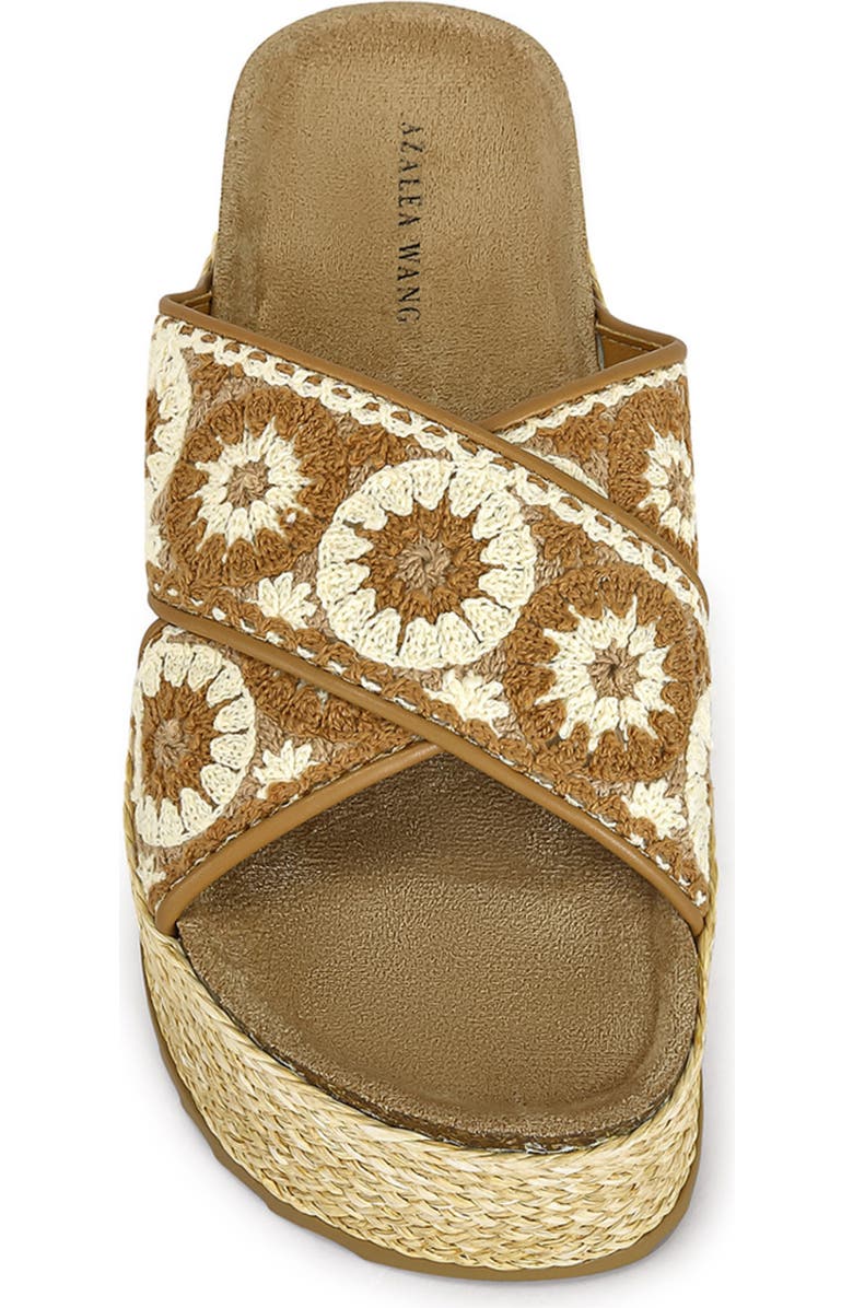 AZALEA WANG Saco Platform Slide Sandal, Alternate, color, Brown