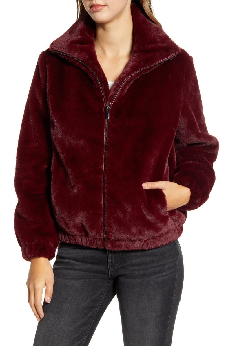 Rachel Parcell Faux Fur Bomber Jacket, Alternate, color,