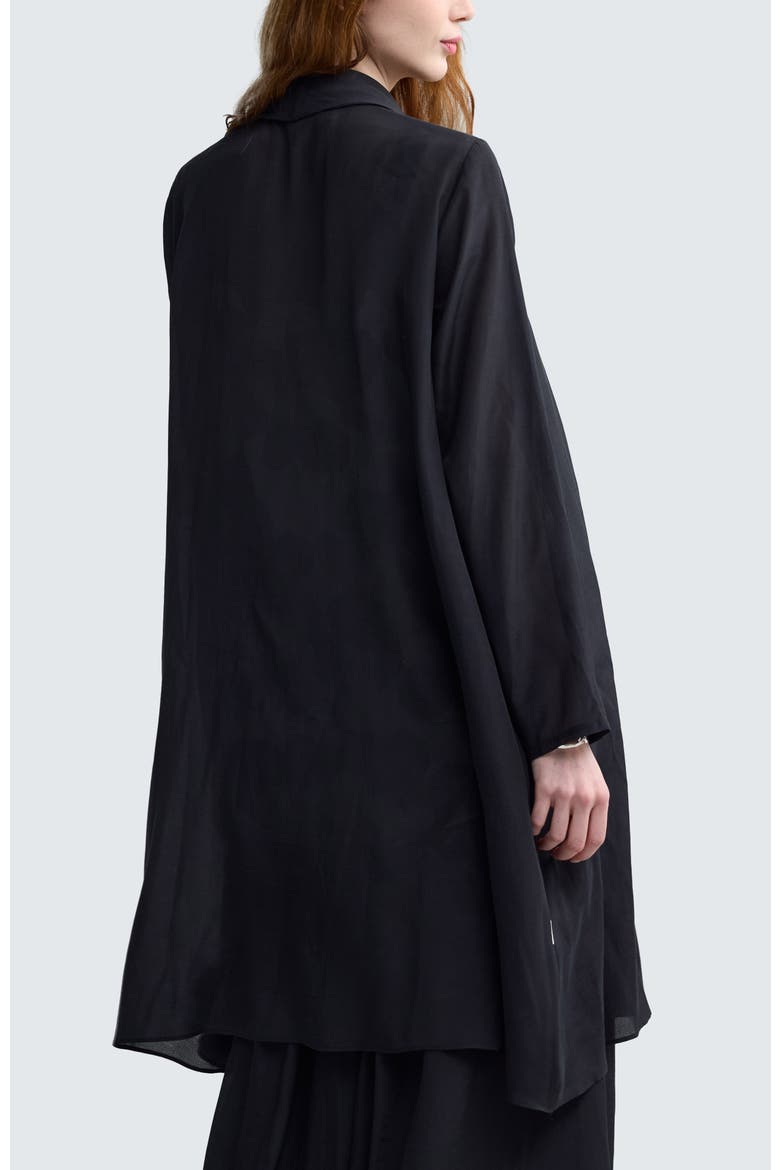 Vivelle Shawl Collar Open-Front Duster, Alternate, color, Black