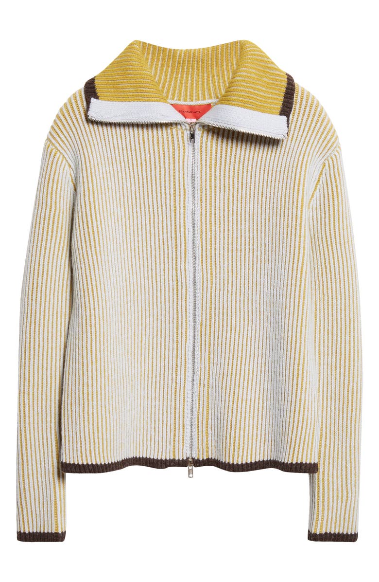 Eckhaus Latta Gender Inclusive Huddle Merino Wool Zip Cardigan, Alternate, color, Cockatiel