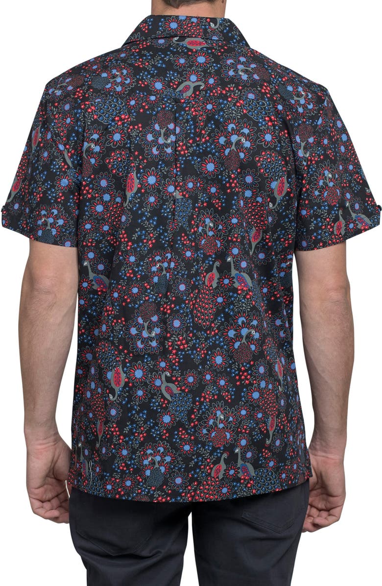 Ben Sherman Trim Fit Print Short Sleeve Sport Shirt, Alternate, color, 