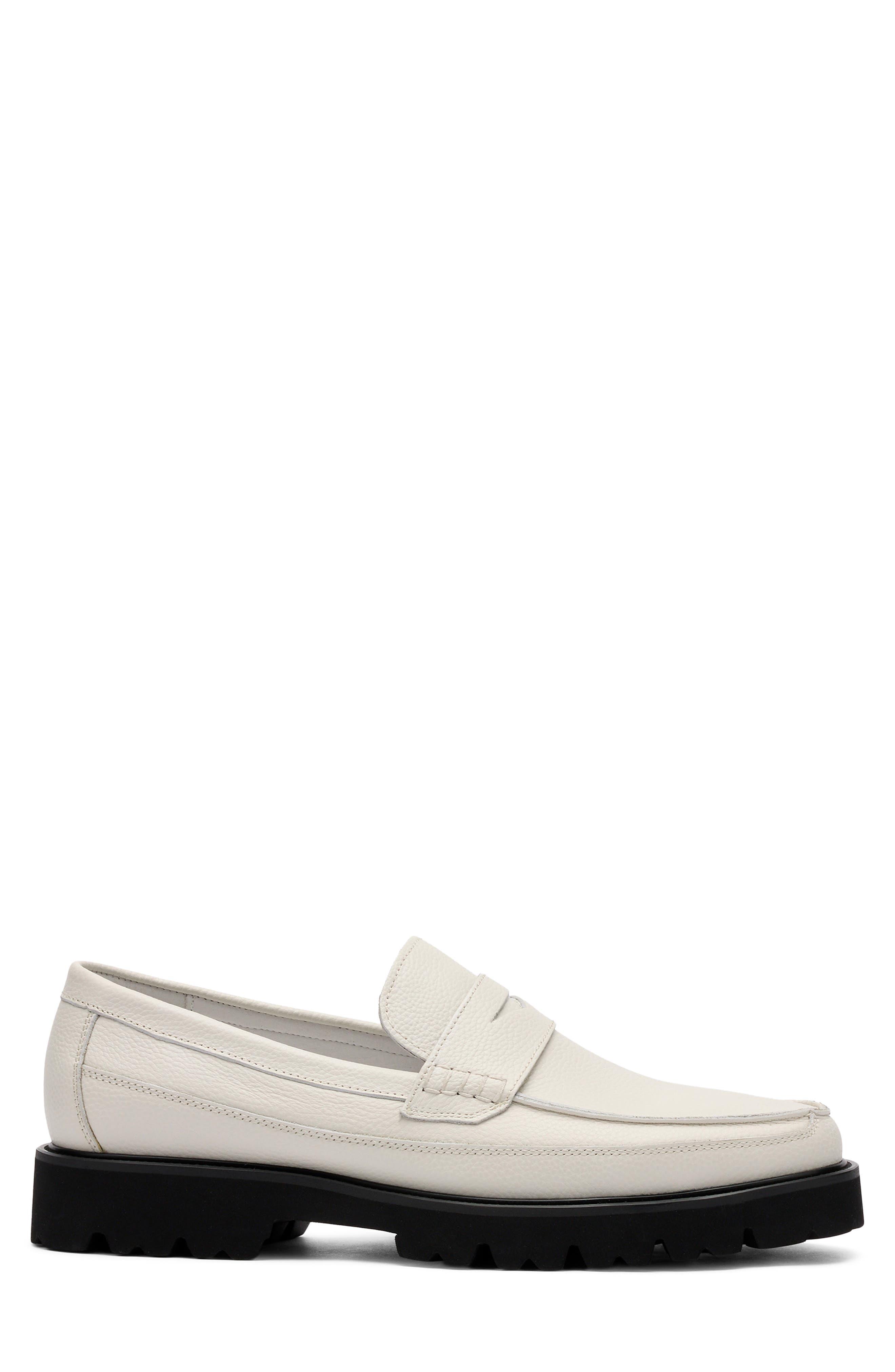 Adler Lug Sole Penny Loafer, Alternate, color, WHITE