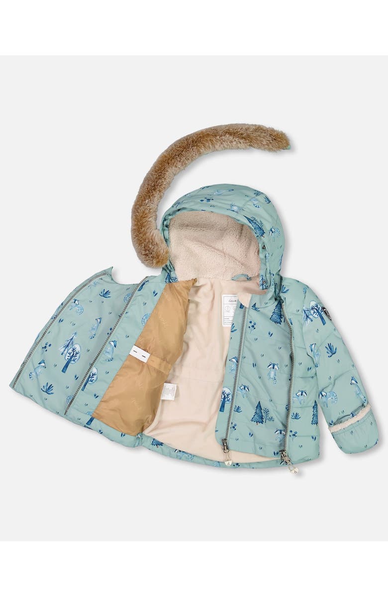 Deux par Deux Baby Boy's Two Piece Baby Snowsuit Rose Printed Mini Flowers, Alternate, color,