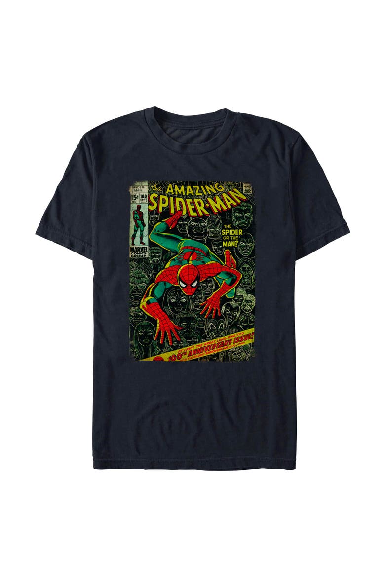Men's Marvel Spider-Man The Amazing Spider-Man Classic Comic Book Cover Graphic T-Shirt, Alternate, color, Black