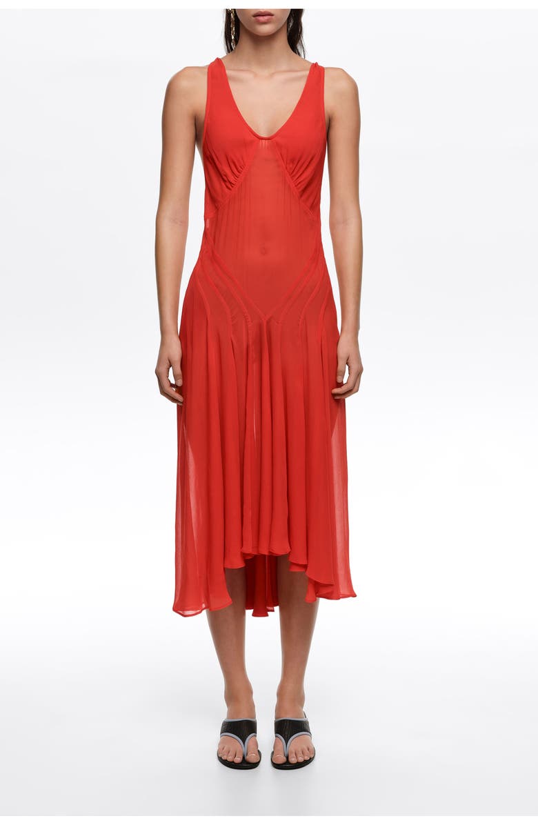 Bimba y Lola Fluid Cross-Back Dress, Main, color, Red