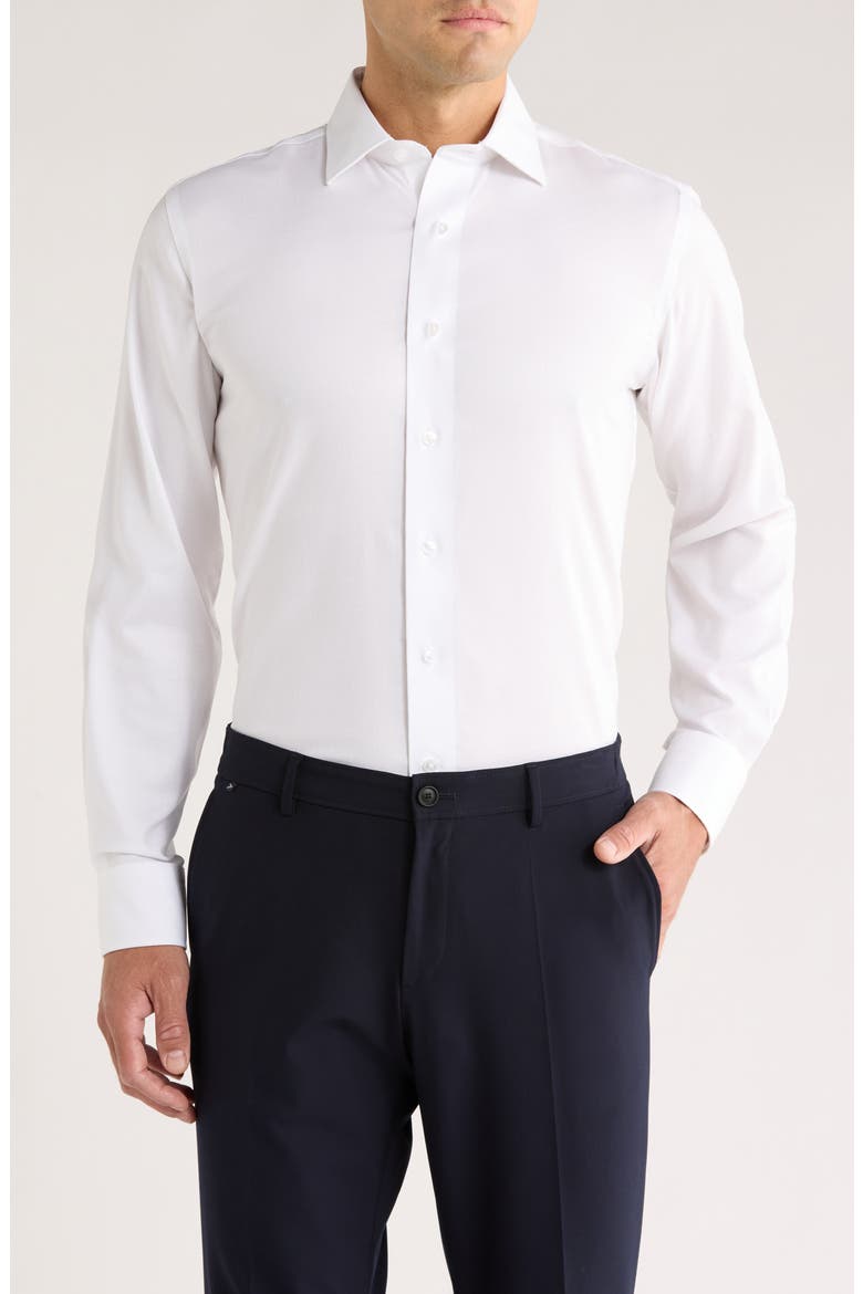 Royal Oxford Trim Fit Dress Shirt, Main, color, WHITE