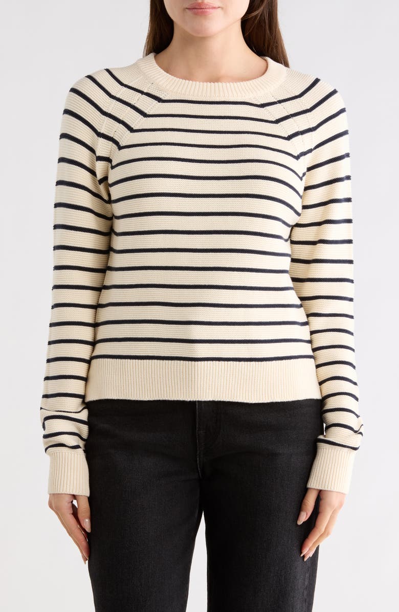 French Connection Mozart Stripe Sweater, Main, color, Ecru/ Marine
