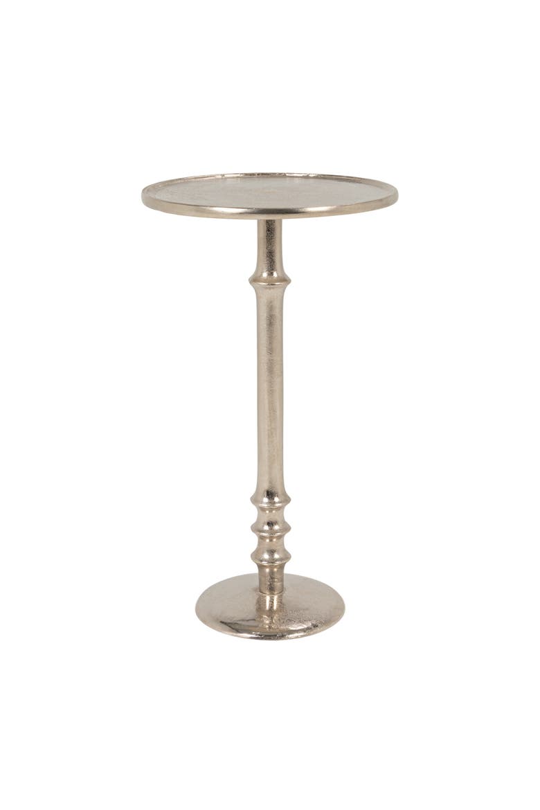 Round Pedestal Accent Table, Main, color, Silver
