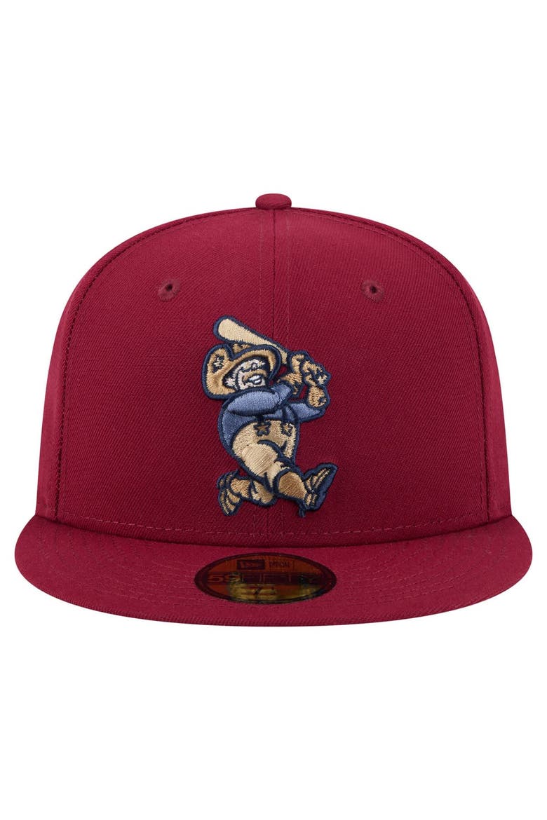 Men's New Era  Burgundy Frisco RoughRiders Authentic Collection 59FIFTY Fitted Hat, Alternate, color, Burgundy