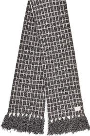 Varley Lindsey Check Bouclé Knit Scarf