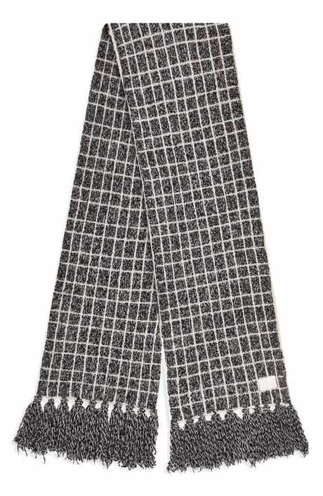 Varley Lindsey Check Bouclé Knit Scarf