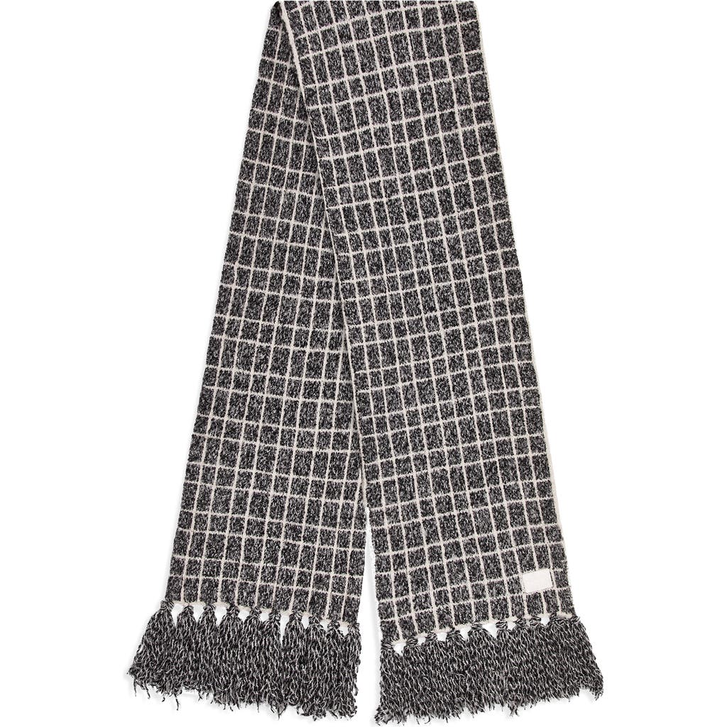 Varley Lindsey Check Bouclé Knit Scarf in Charcoal at Nordstrom Rack