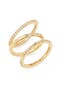 Set of 3 Cubic Zirconia Inset Stacking Band Rings