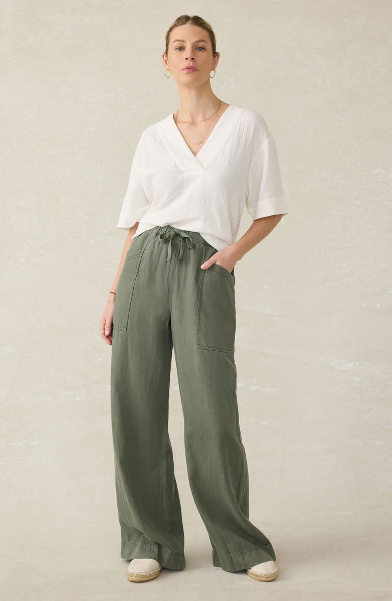 Faherty Dune Organic Cotton Gauze Popover Top, Alternate, color,