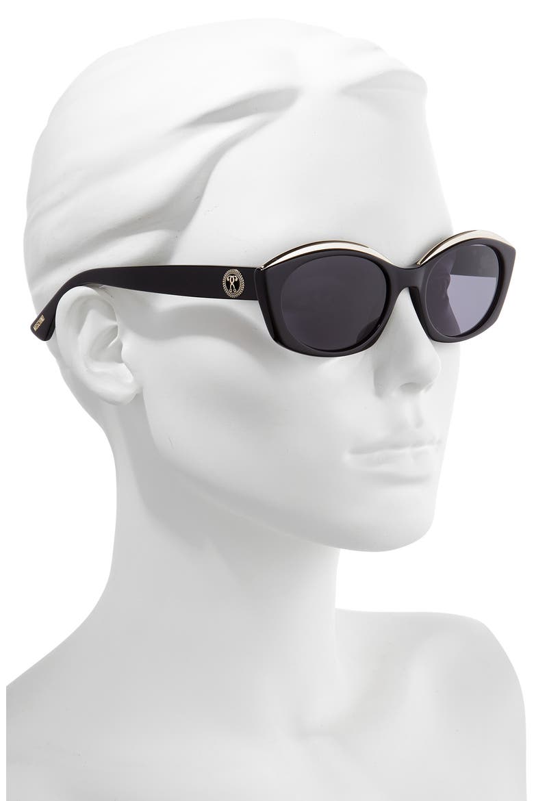 Core 53mm Oval Sunglasses, Alternate, color, BLACK
