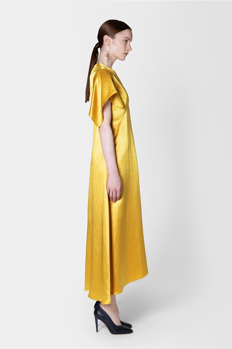Sola Textured Satin Maxi Dress, Alternate, color, Maravilla