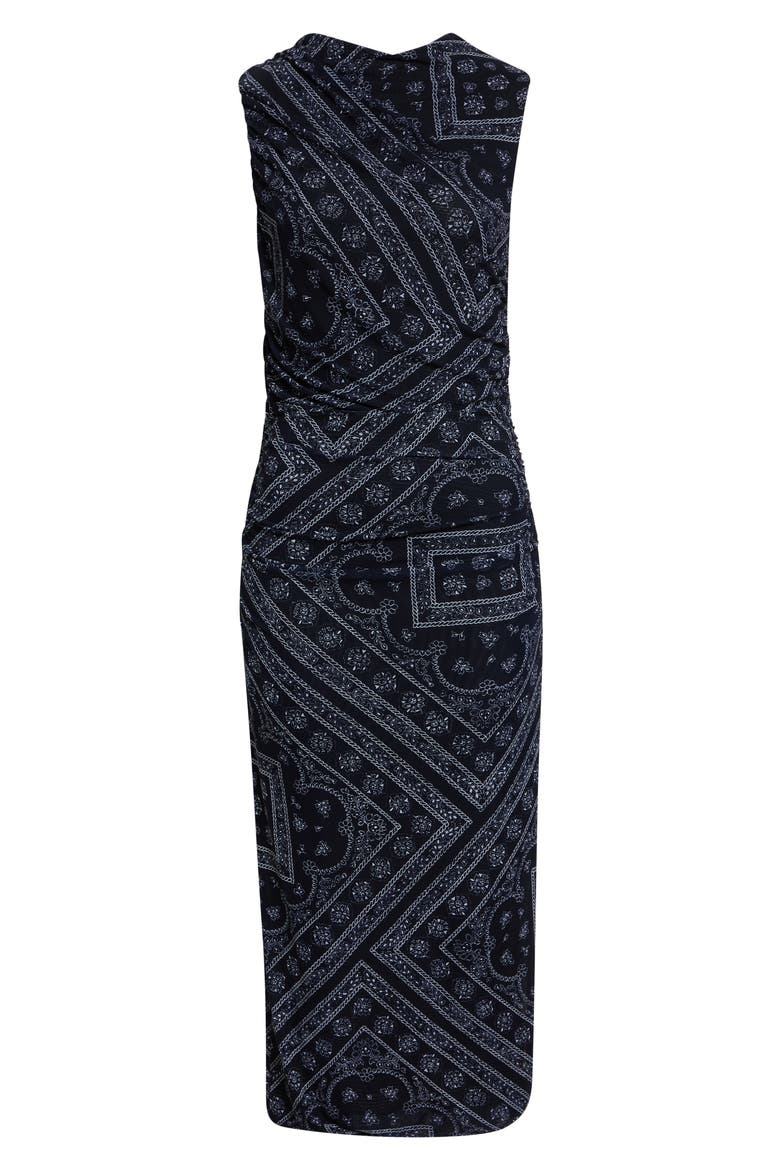 Sylvani Geo Print Sleeveless Midi Dress, Alternate, color, NAVY DOVE