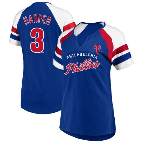 Women's Profile Bryce Harper Royal Philadelphia Phillies Plus Size Name & Number Raglan T-Shirt