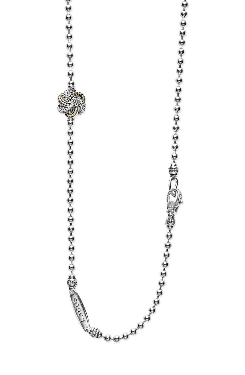 LAGOS Love Knot Long Station Necklace, Alternate, color,