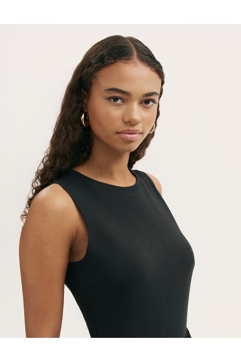 Georgie Cotton Sleeveless Midi Dress, Alternate, color, Black