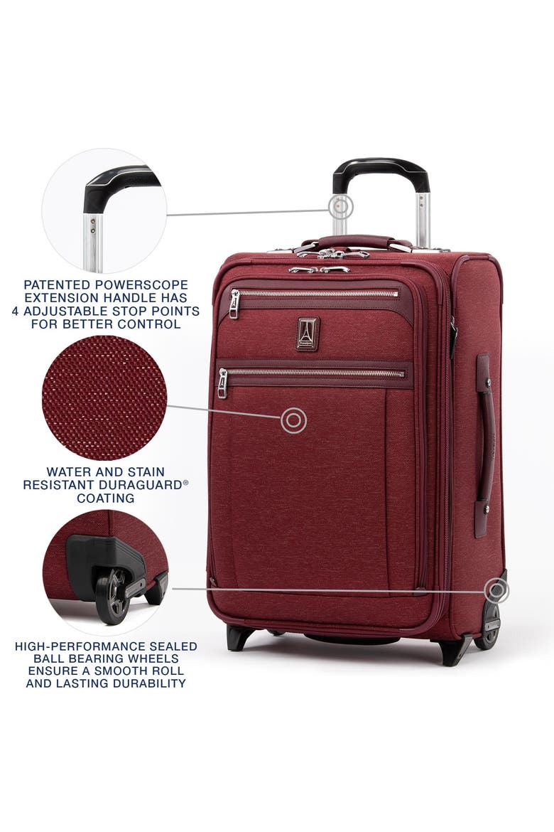 Platinum Elite Softside Expandable 22" Upright Carry On Luggage, Alternate, color, Bordeaux