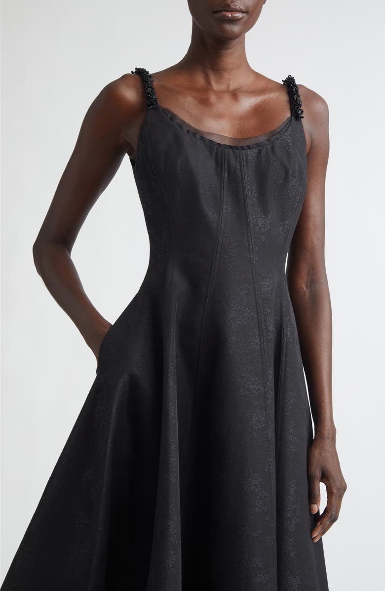 Jason Wu Collection Asymmetric Midi Cocktail Dress, Alternate, color, Black