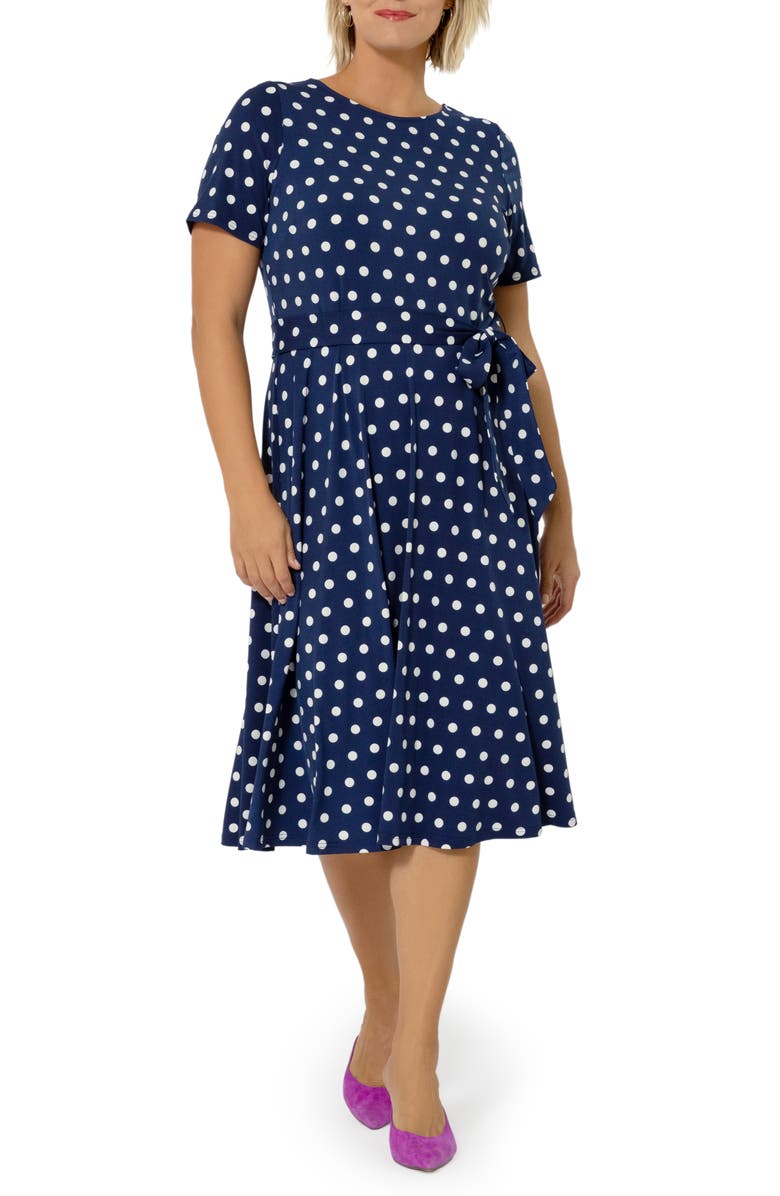 Leota Giselle Polka Dot A-Line Dress, Main, color, 