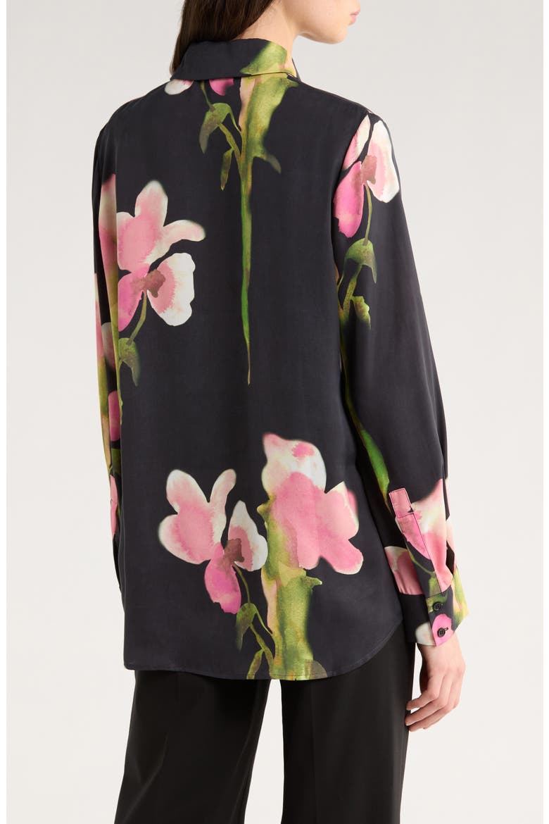 Melting Flowers Print Button Front Shirt, Alternate, color, MELTING FLOWERS