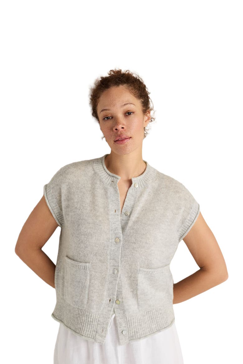 Merino Wool Cashmere Sweater Vest, Main, color, Misted Grey