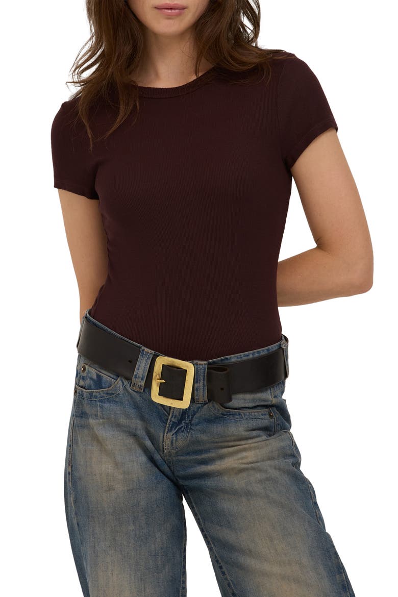 Griffith Rib Baby T-Shirt, Main, color, DARK MOCHA