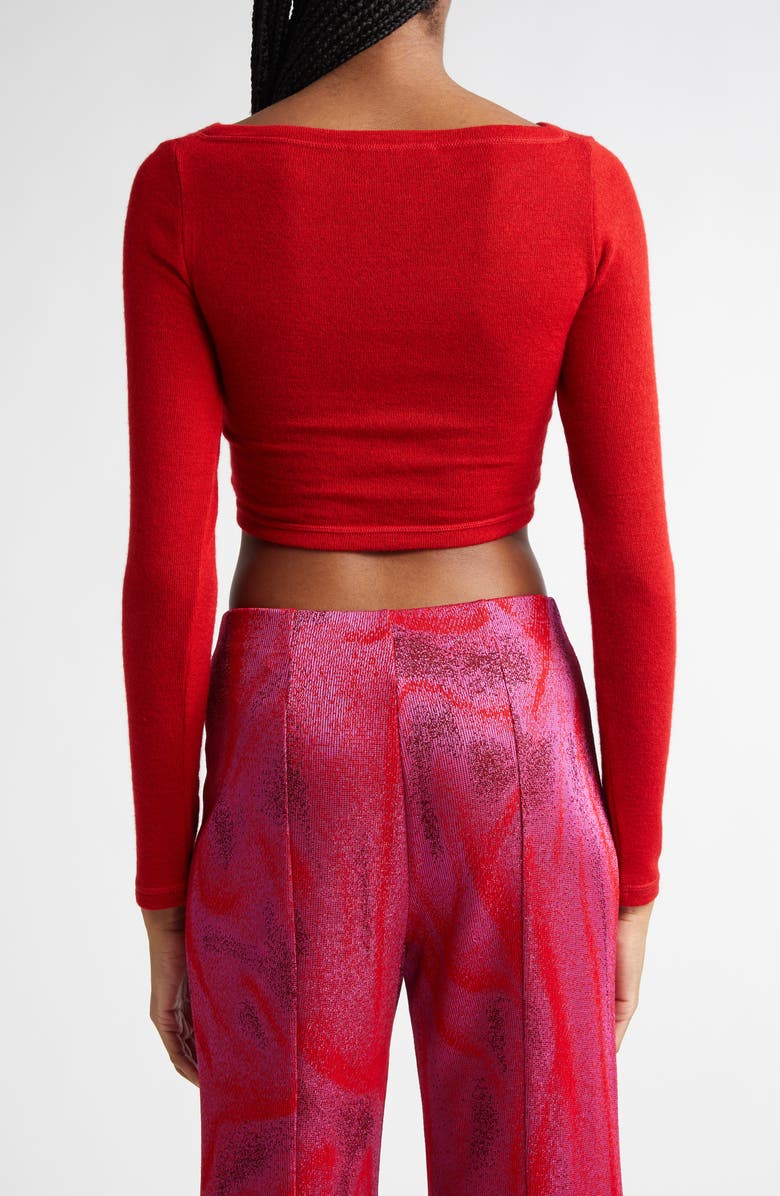 MACCAPANI The Angela Twist Detail Long Sleeve Crop Top, Alternate, color, 