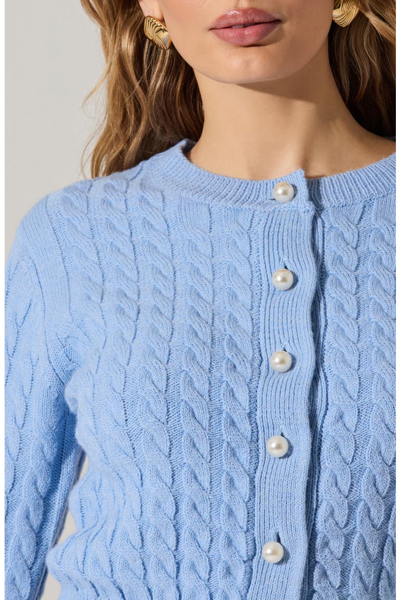 Cable Stitch Cardigan, Alternate, color, BLUE